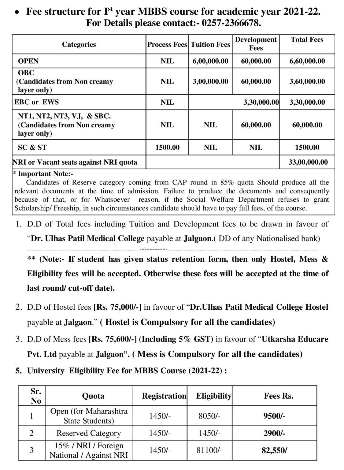 fee-structure-ug-pg-dr-ulhas-patil-medical-college-hospital-jalgaon